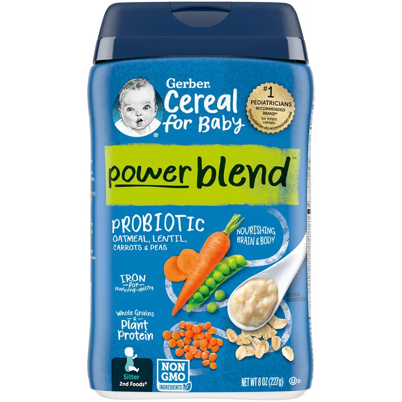 Cereal for Baby, Powerblend , 2nd Foods, Probiotic Oatmeal, Lentil, Carrots & Peas, 8 oz (227 g)