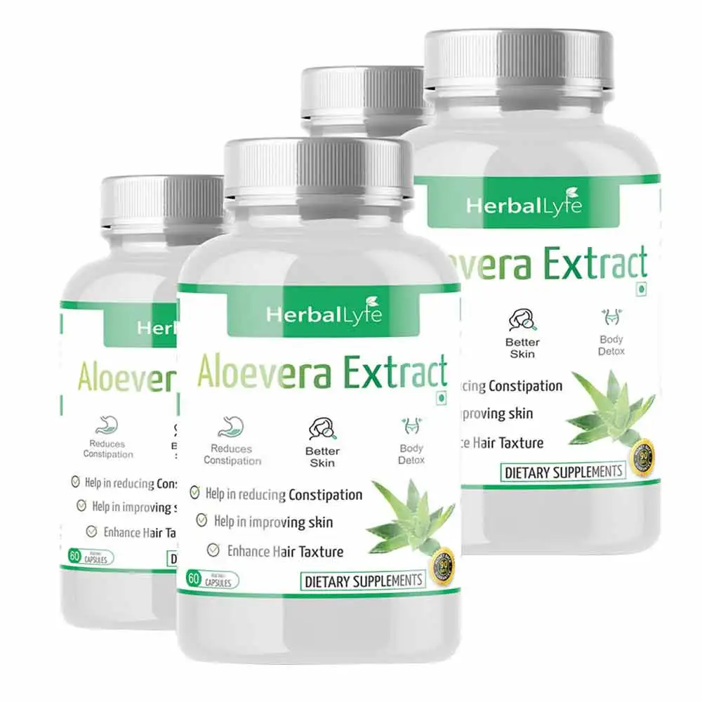 Herballyfe Alovera Extract 800mg (Pack of 4),  60 capsules