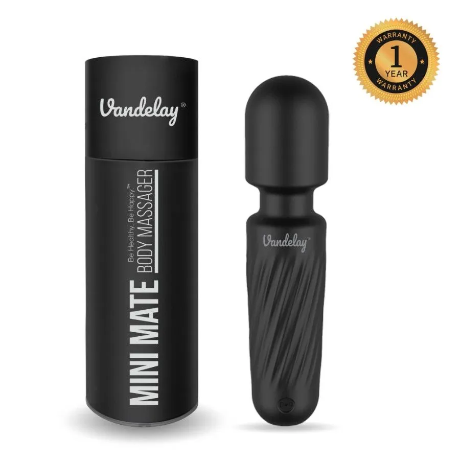 Vandelay Mini Mate Massager - Wireless & Waterproof - Personal Body Massager (Black)