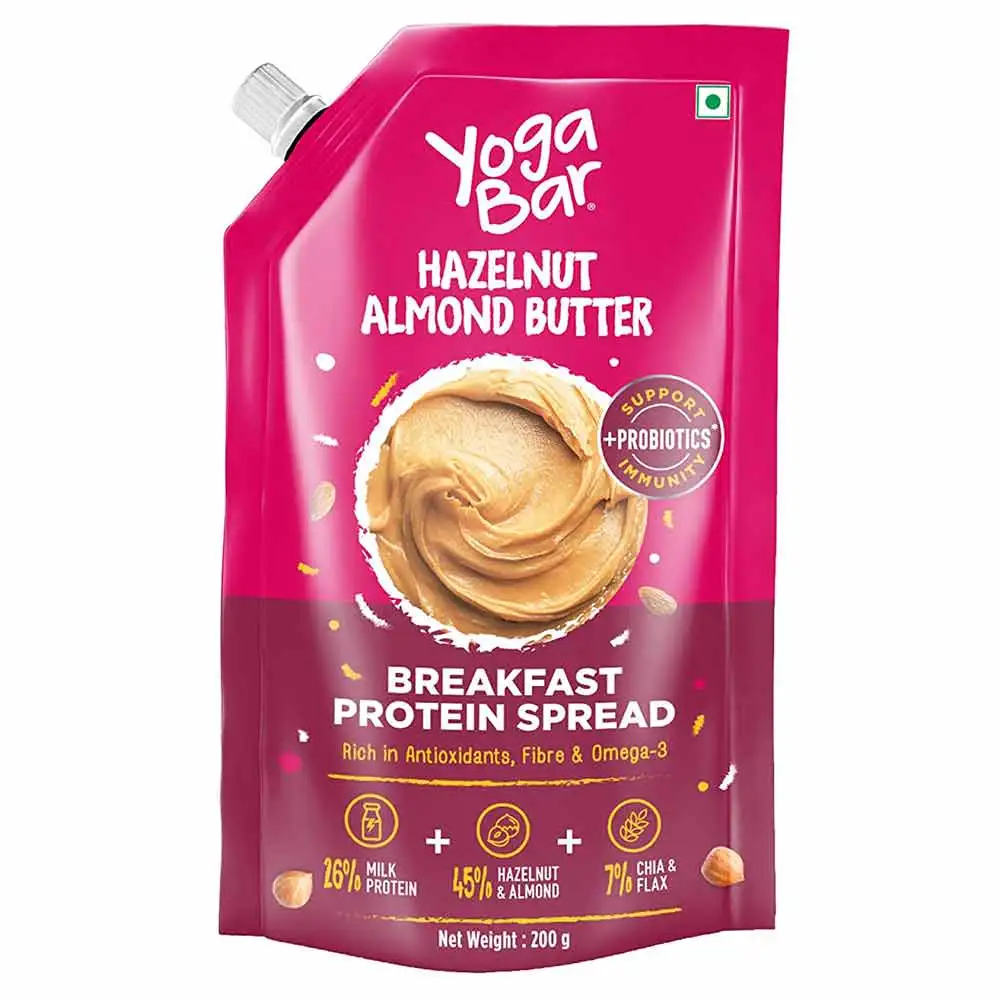 Yogabar Breakfast Protein Spread,  Hazelnut Almond Butter  0.200 kg