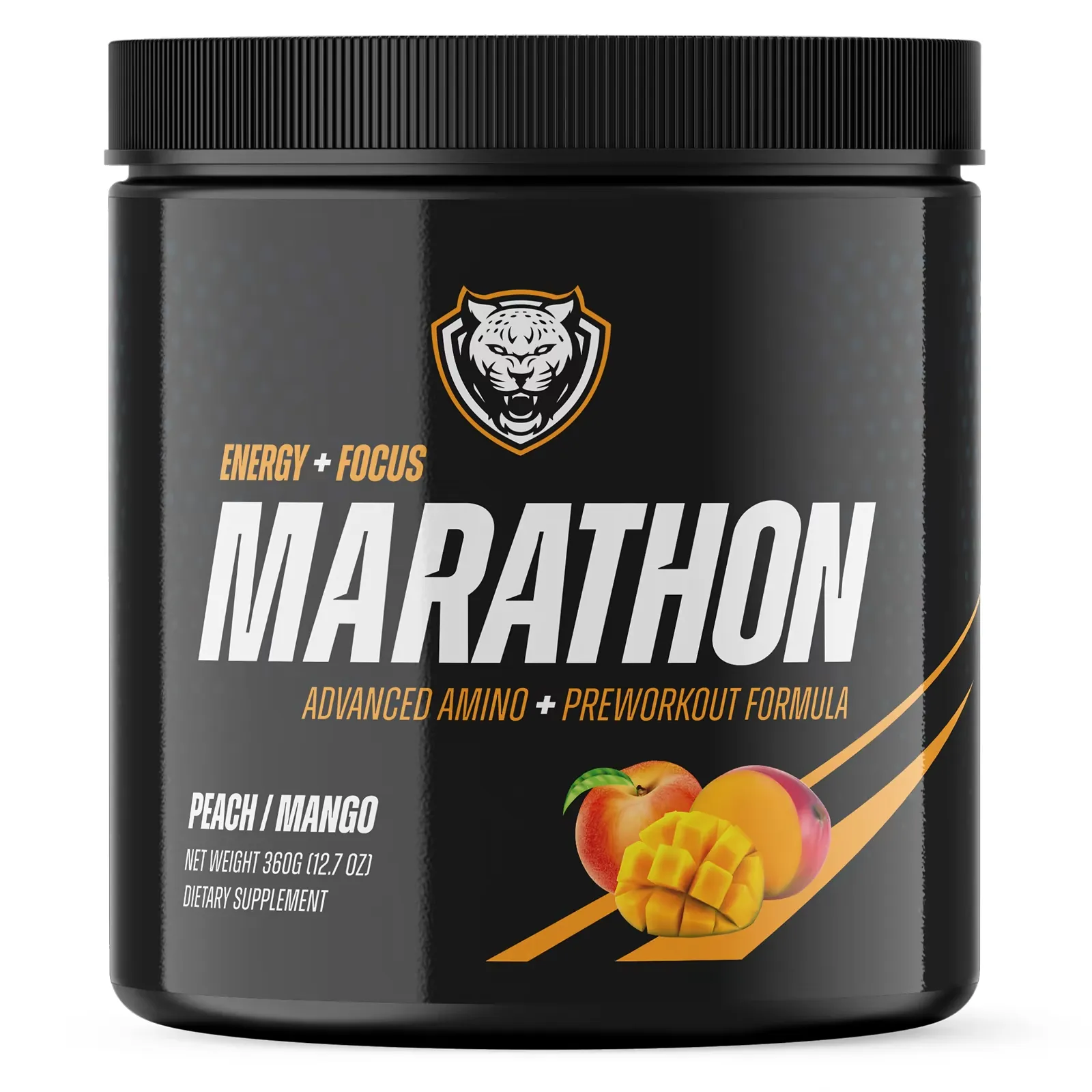 Marathon, Advanced Amino + Preworkout Formula, Peach Mango, 12.7 oz (360 g)