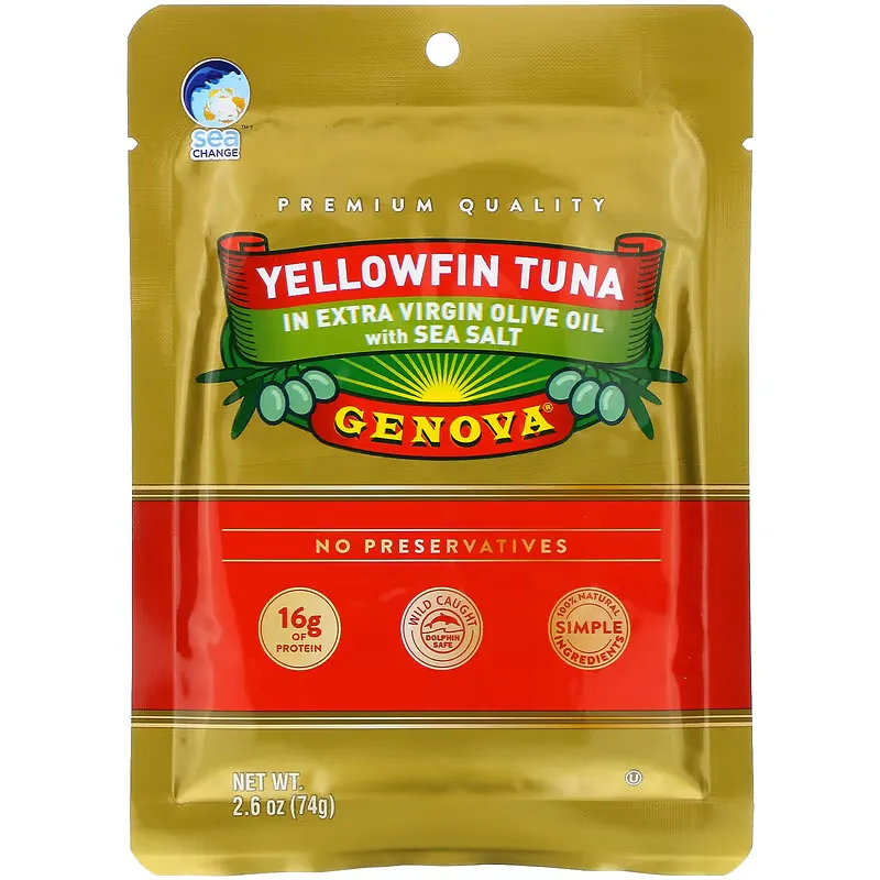 Yellowfin Tuna In Extra Virgin Oilve Oil with Sea Salt, 2.6 oz (74 g)