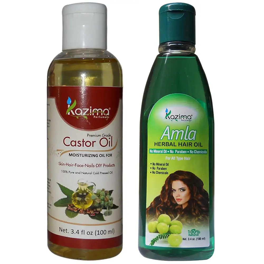 Kazima Castor & Amla Oil (Each 100ml) Combo,  2 Piece(s)/Pack  All Type Hair & Skin