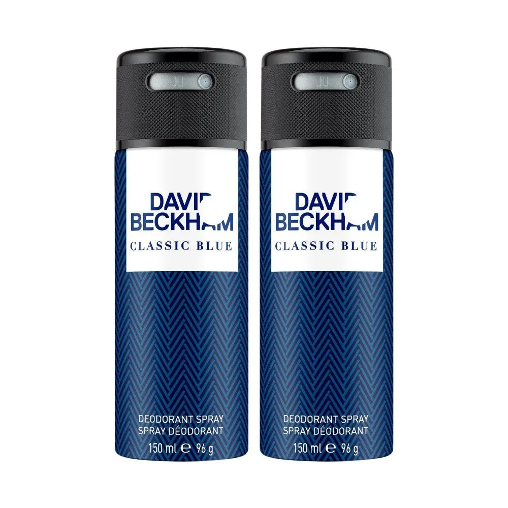 David Beckham Classic Blue Deodorant Spray (Pack Of 2)