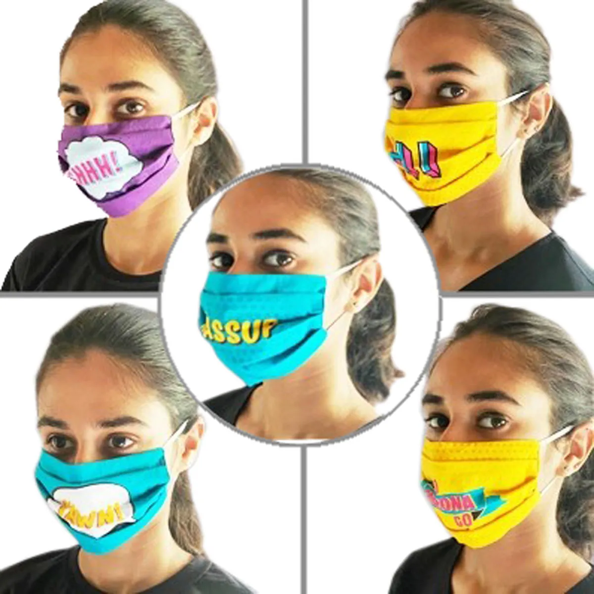 Adira Pack of 5 Cloth Face Mask - Multi-Color