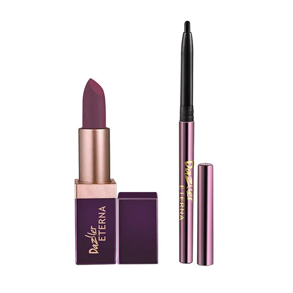 Dazller Eterna Lip Eleganz Lipstick (matte) With Herbals With Free Kajal - M1021