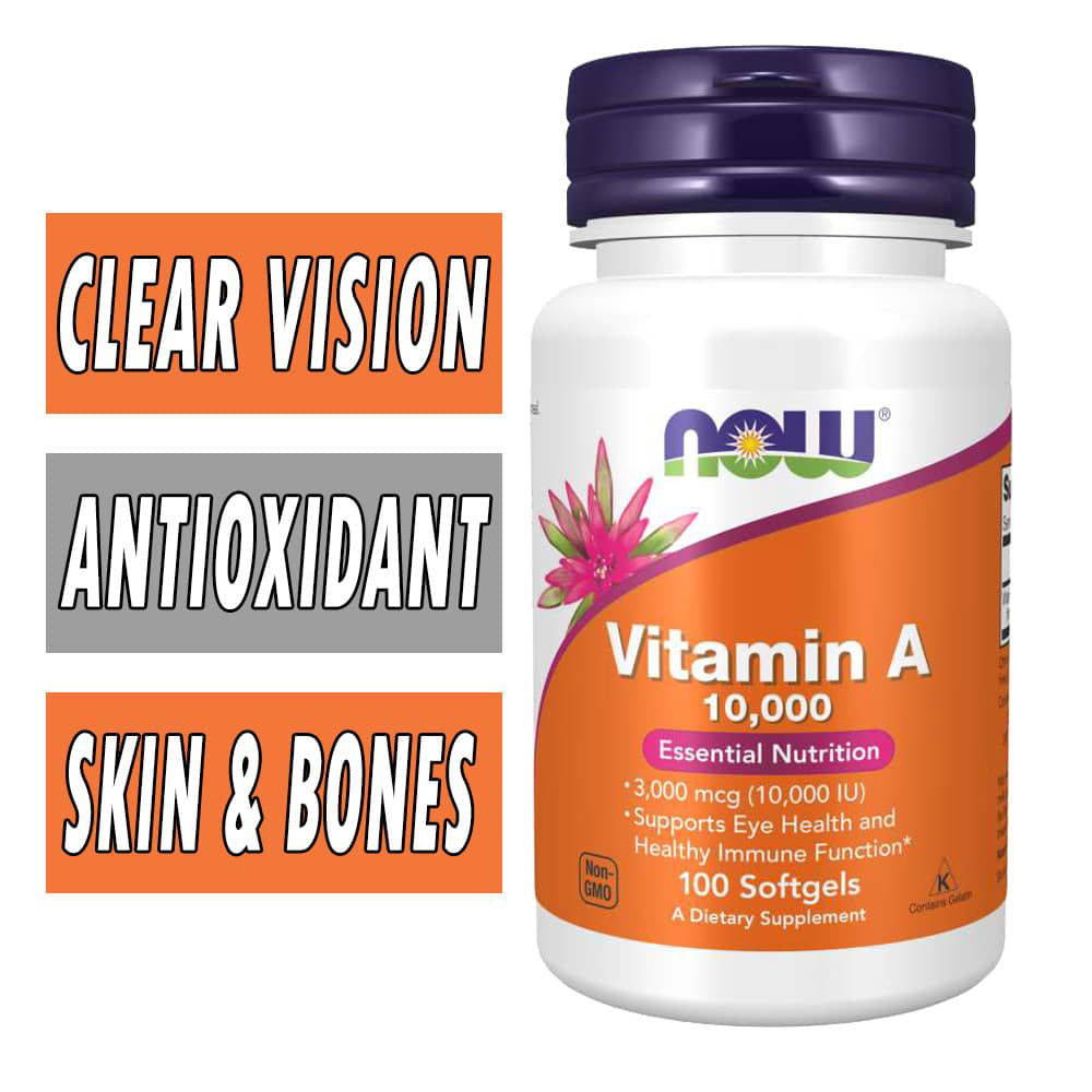 NOW Vitamin A - 10,000 IU - 100 Softgels