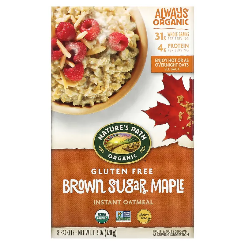 Organic Instant Oatmeal, Brown Sugar Maple, 8 Packets, 11.3 oz (320 g)