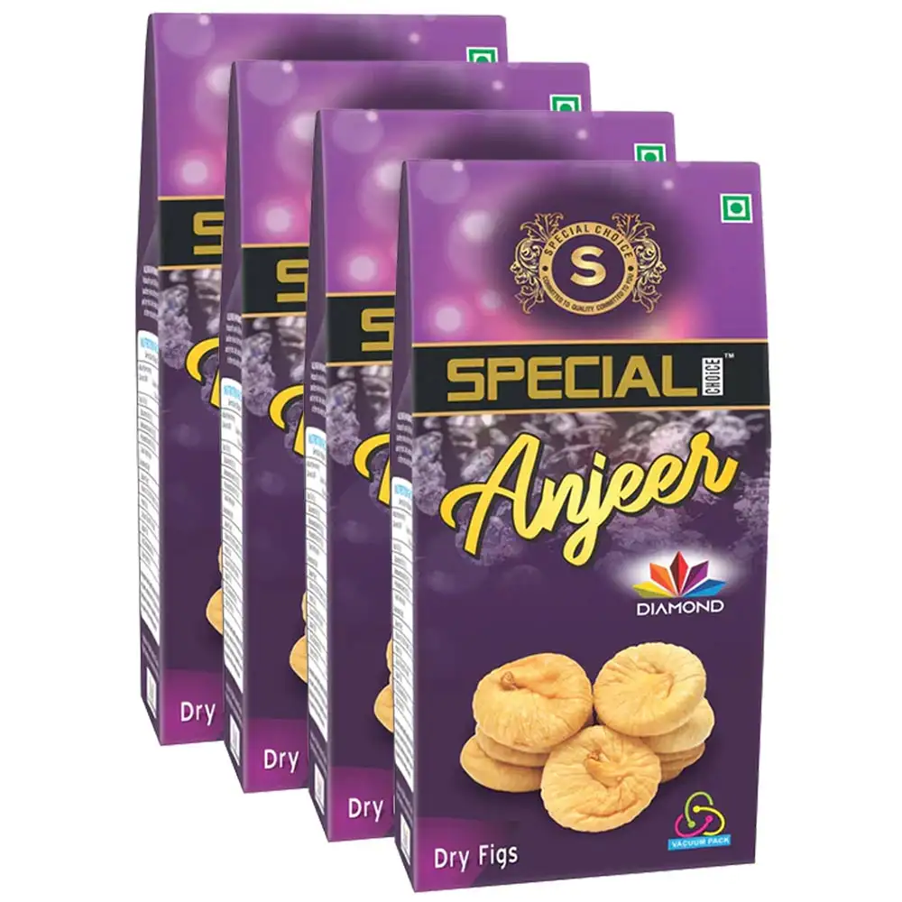 Special Choice Anjeer (Dry Figs),  250 g  Unflavoured Diamond Vacuum Pack (Pack of 4)