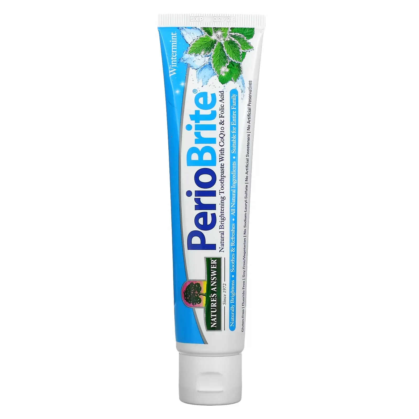 PerioBrite, Natural Brightening Toothpaste with CoQ10 & Folic Acid, Wintermint, 4 fl oz (113.4 g)