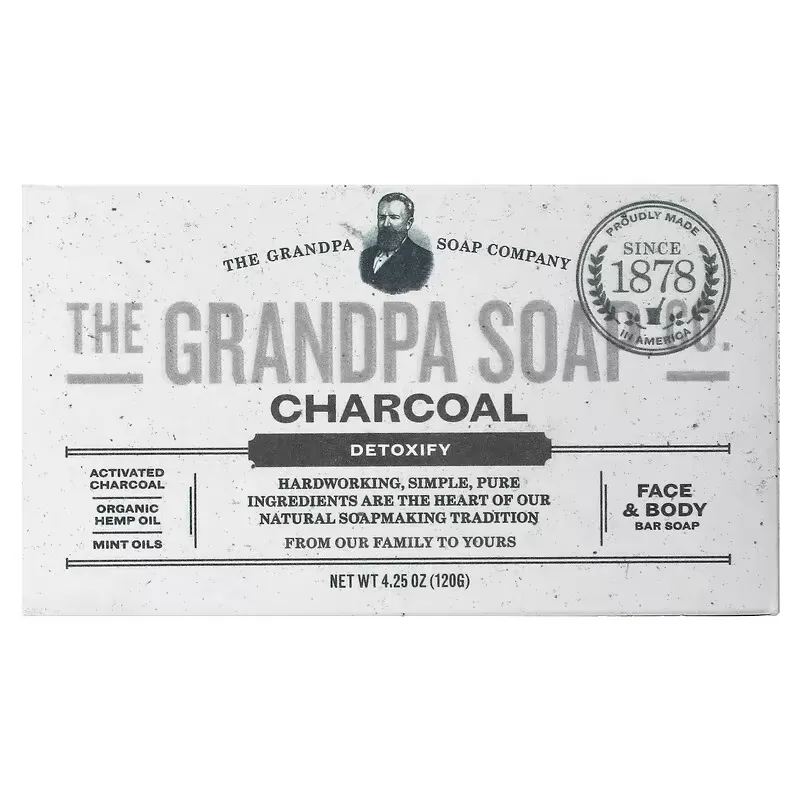 Face & Body Bar Soap, Detoxify, Charcoal, 4.25 oz (120 g)