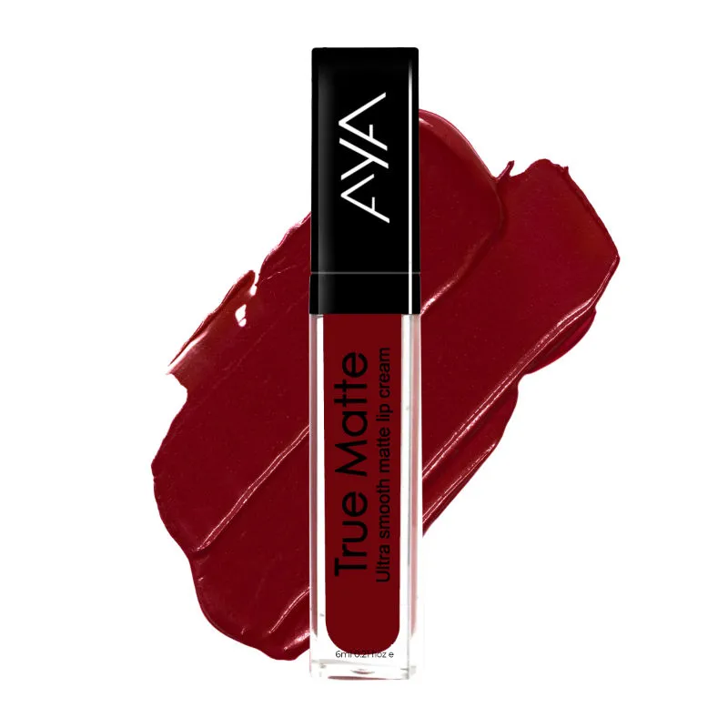 AYA True Matte Liquid Lipstick, Ultra Smooth Matte Lip Cream, 04 Red