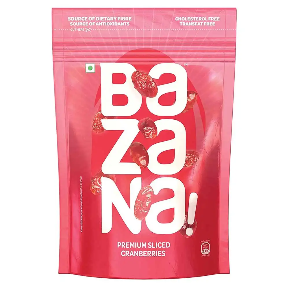 Bazana Premium Sliced Cranberries,  Unflavoured  200 g