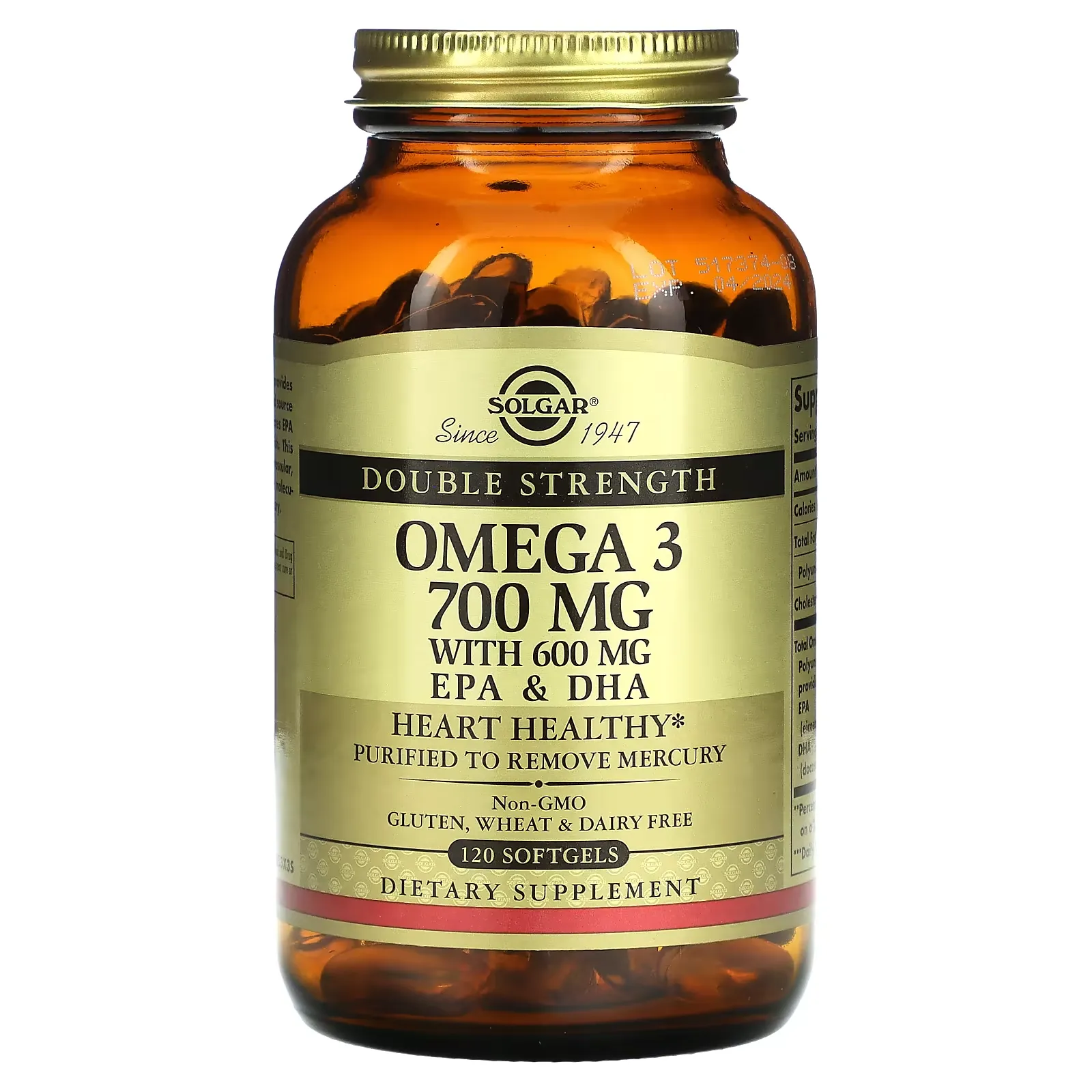 Omega-3, EPA & DHA, Double Strength, 700 mg, 120 Softgels