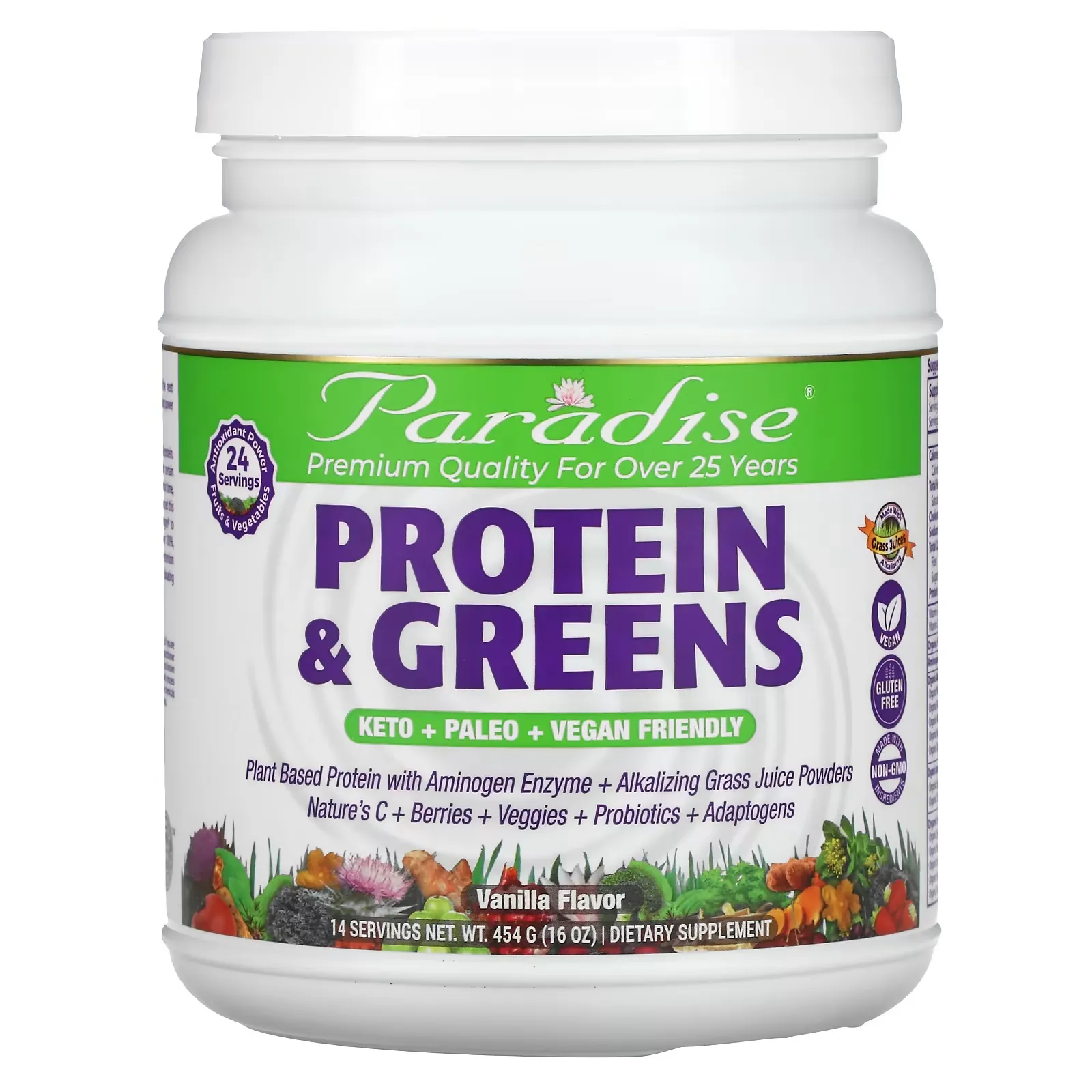 Protein & Greens, Vanilla, 16 oz (454 g)