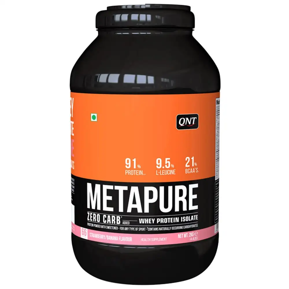 QNT Metapure Zero Carb Whey Protein Isolate,  4.4 lb  Strawberry Banana