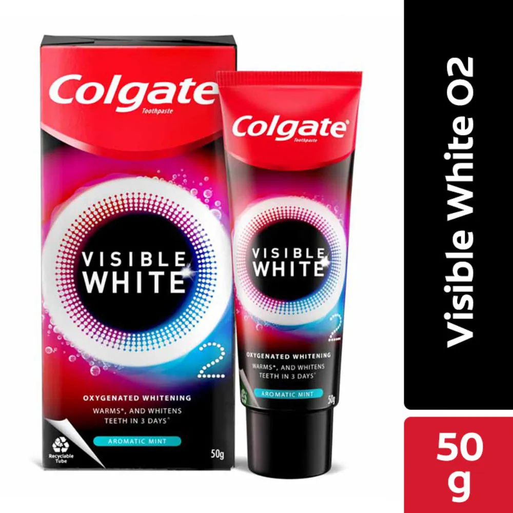 Colgate Visible White O2, Teeth Whitening Toothpaste - Aromatic Mint