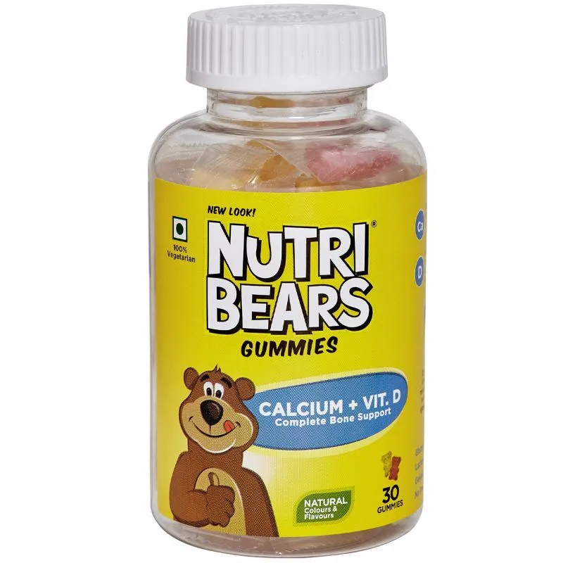 Nutribears Calcium + Vitamin D Gummies For Kids And Teens, For Strong Teeth & Bones