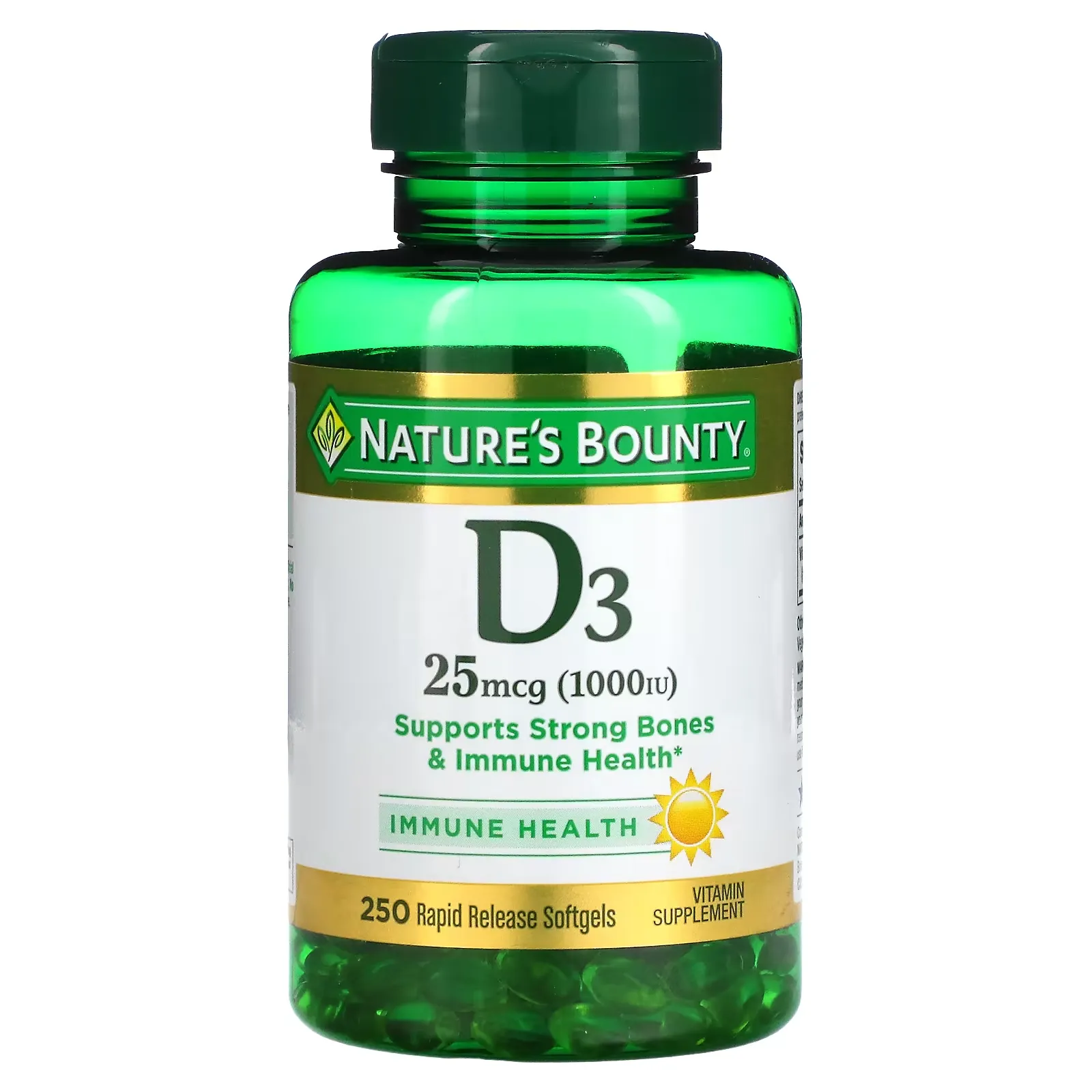 D3, 25 mcg (1000 IU), 250 Rapid Release Softgels