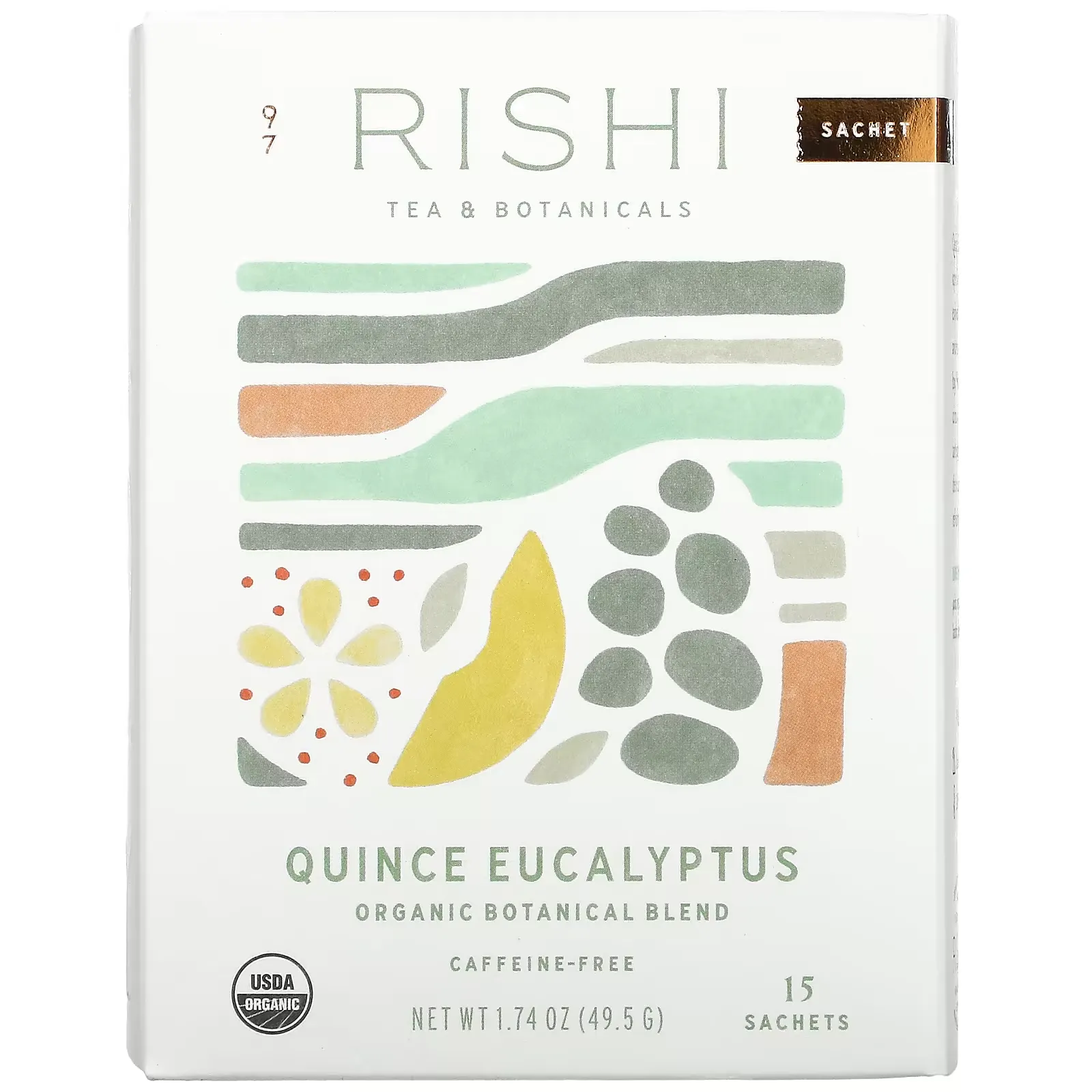 Organic Botanical Blend, Quince Eucalyptus, Caffeine-Free, 15 Sachets, 1.74 oz ( 49.5 g)