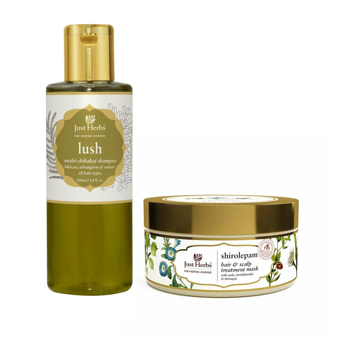 Just Herbs Hair Volumising Combo Shirolepam Mask & Lush Shampoo