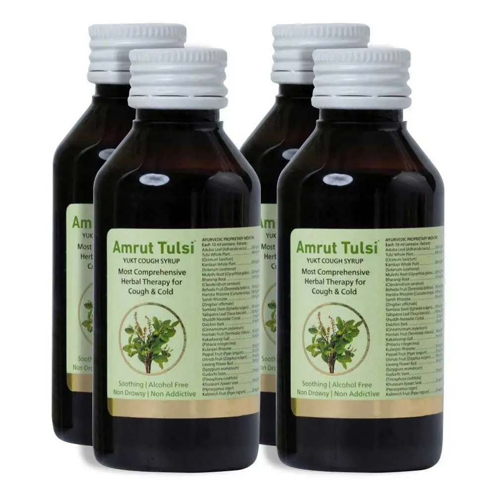 Amrut Tulsi Yukt Cough Syrup (Pack of 4),  100 ml