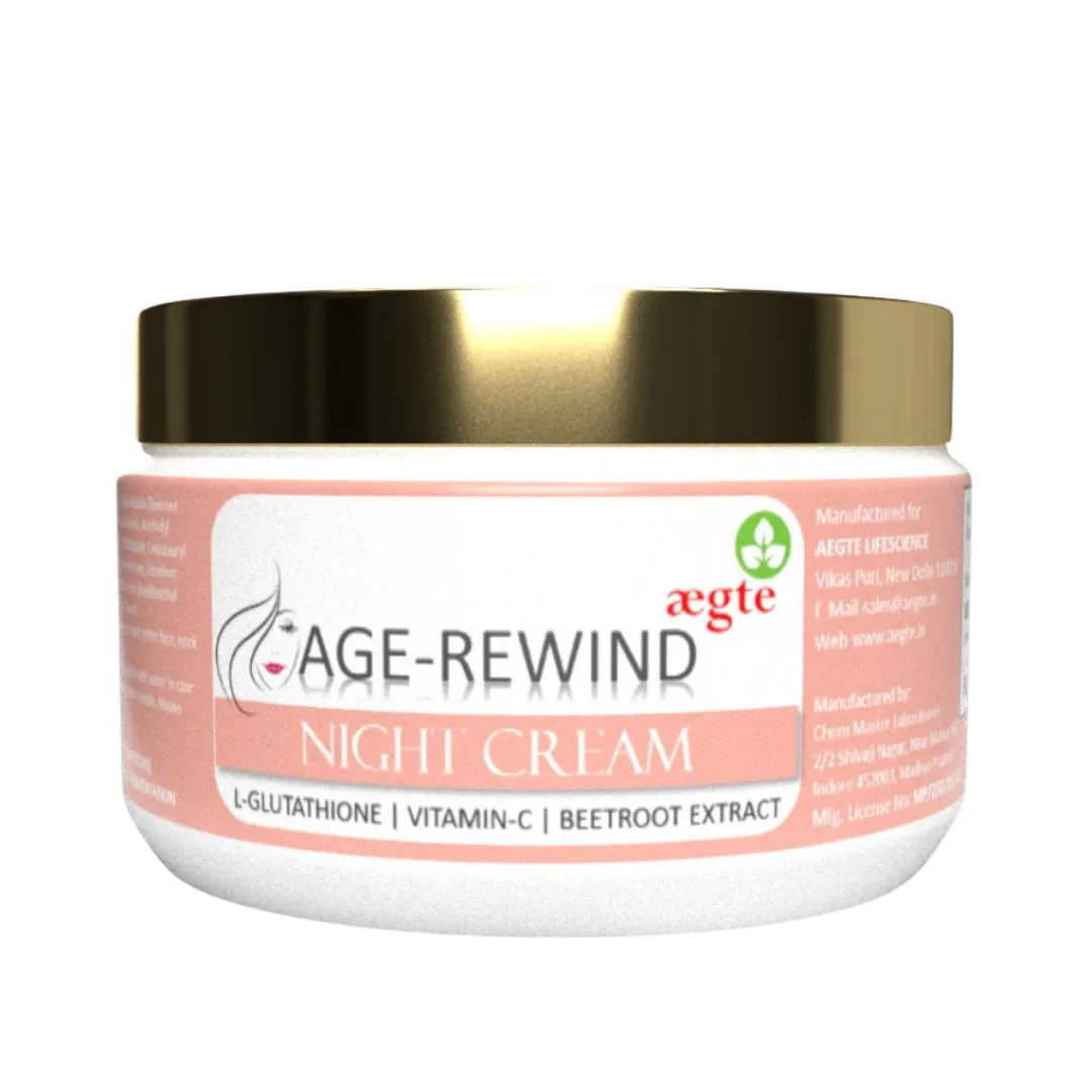 Aegte Age Rewind L-Glutathione Skin Lightening Night Cream With Vitamin-C And Beetroot