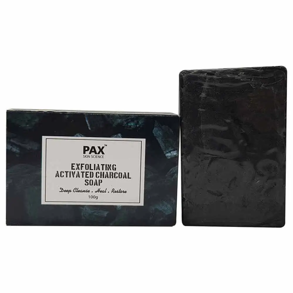 PAX Naturals Exfoliating Activated Charcoal Soap,  100 g  for All Types of Skin