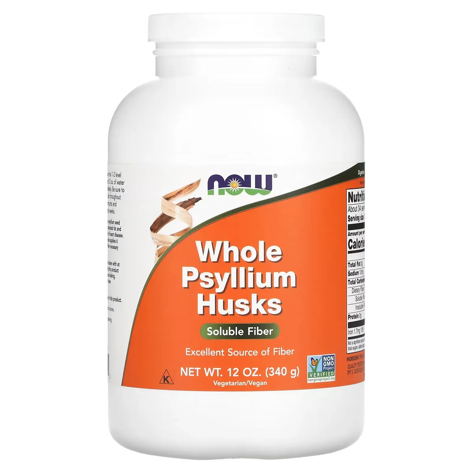 Whole Psyllium Husks, 12 oz (340 g)