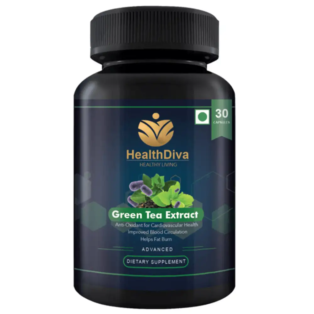 HealthDiva Green Tea Extract,  30 capsules  Unflavoured