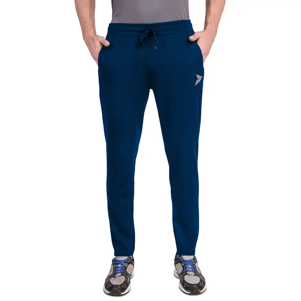 Fitinc Dobby Stretchable Trackpant for Men with Two Zipper Pockets,  Air Force Blue  Large