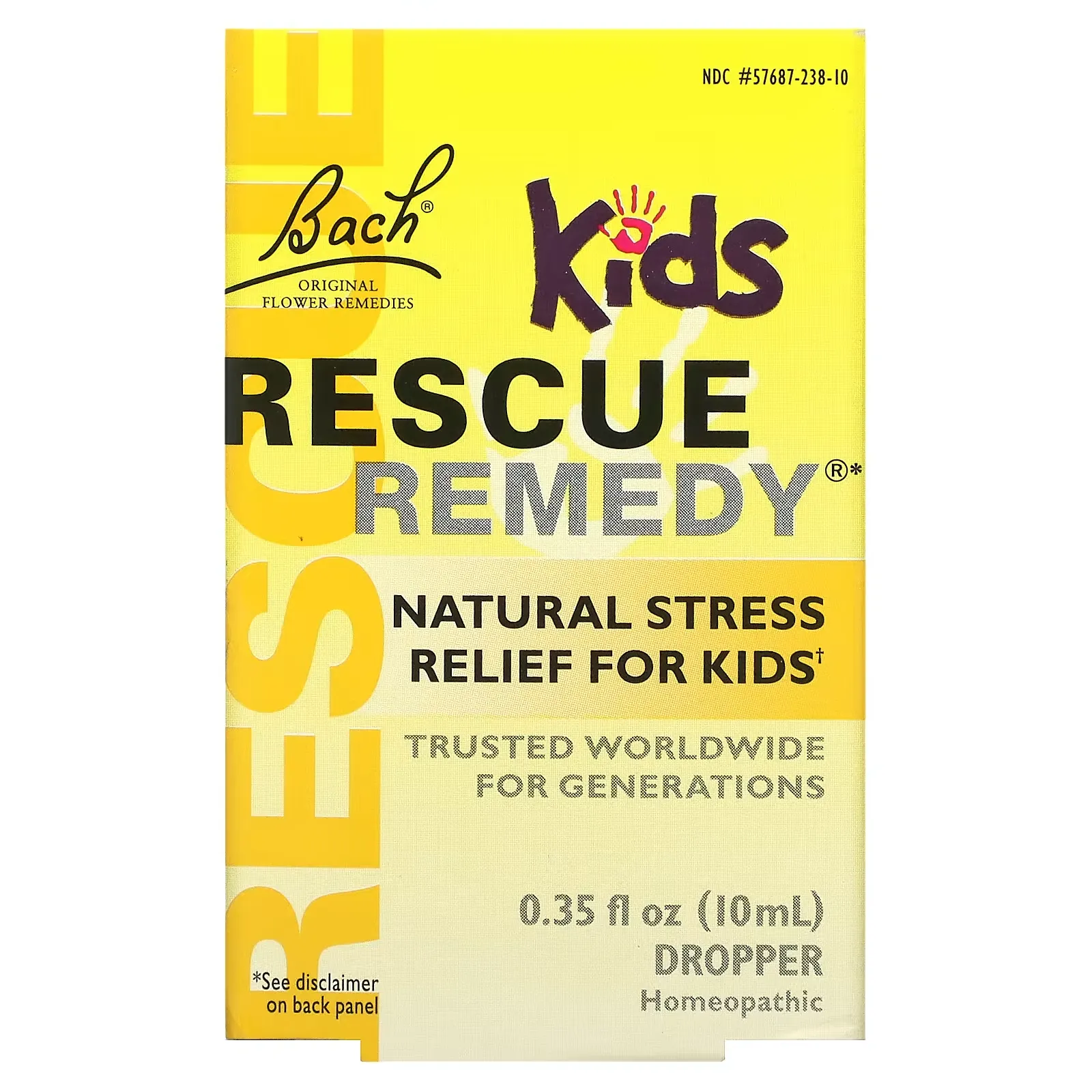 Original Flower Remedies, Rescue Remedy Dropper, Natural Stress Relief for Kids, Alcohol-Free , 0.35 fl oz (10 ml)