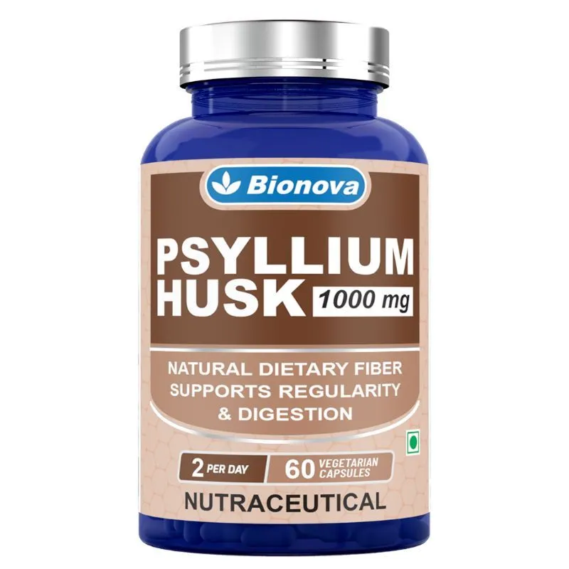 Bionova Psyllium Husk Vegetarian Capsules For Regularity And Better Digestion