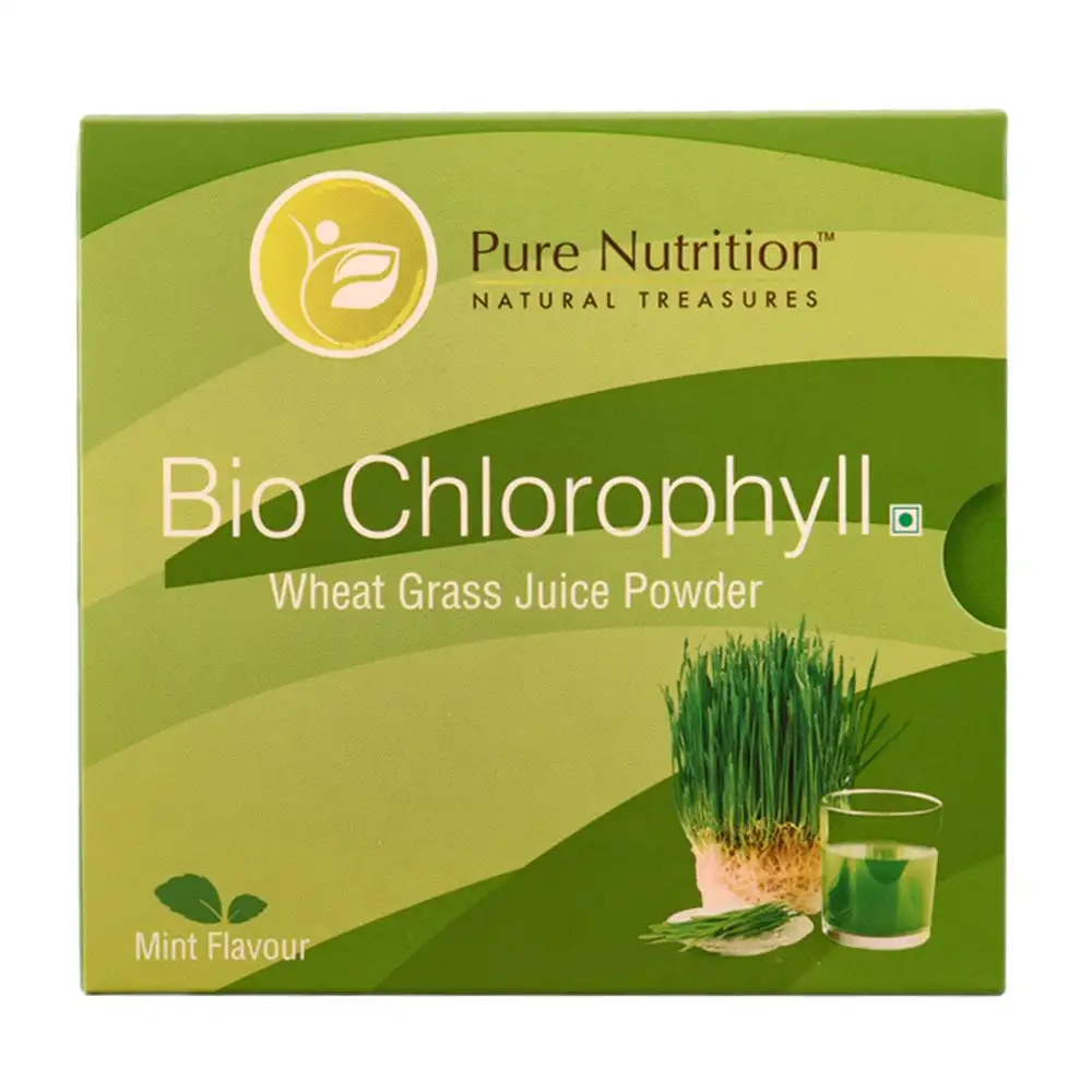 Pure Nutrition Bio Chlorophyll Wheat Grass Juice Powder,  Mint  15 sachets/pack