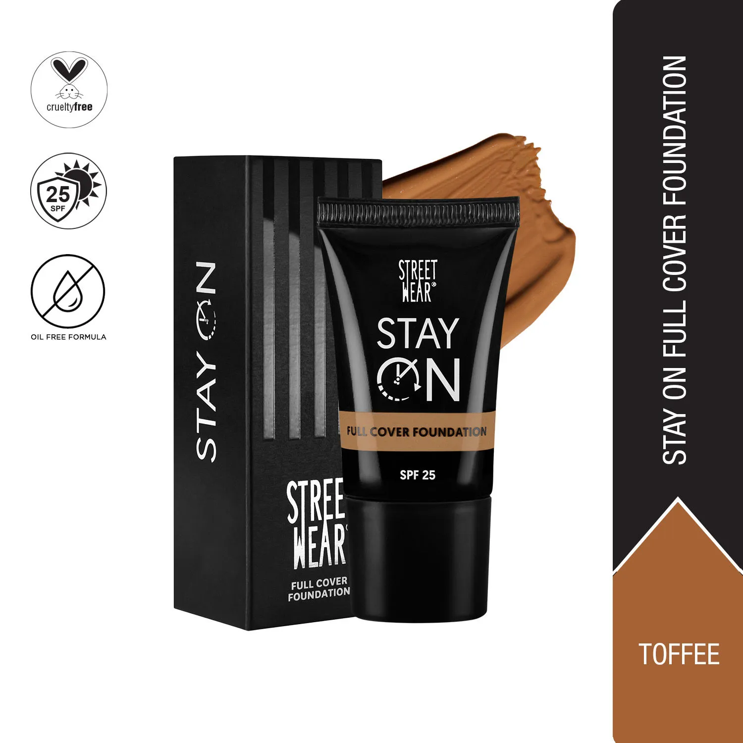 Street Wear Stay On Full Cover Foundation - Toffee