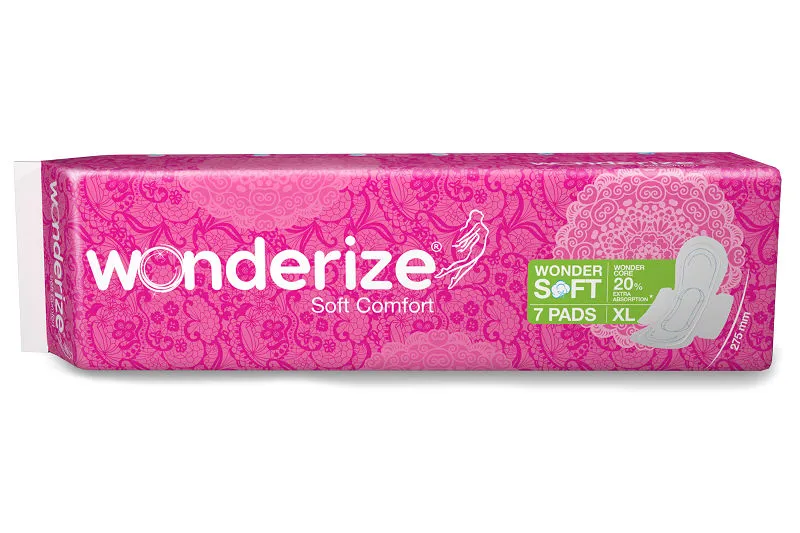 Wonderize Soft Comfort (XL) - 7 Cotton Sanitary Pads with Soft Cottony Cover