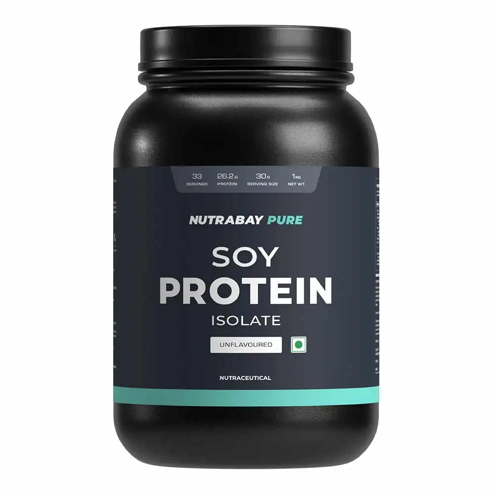 Nutrabay Pure Soy Protein Isolate,  2.2 lb  Unflavoured