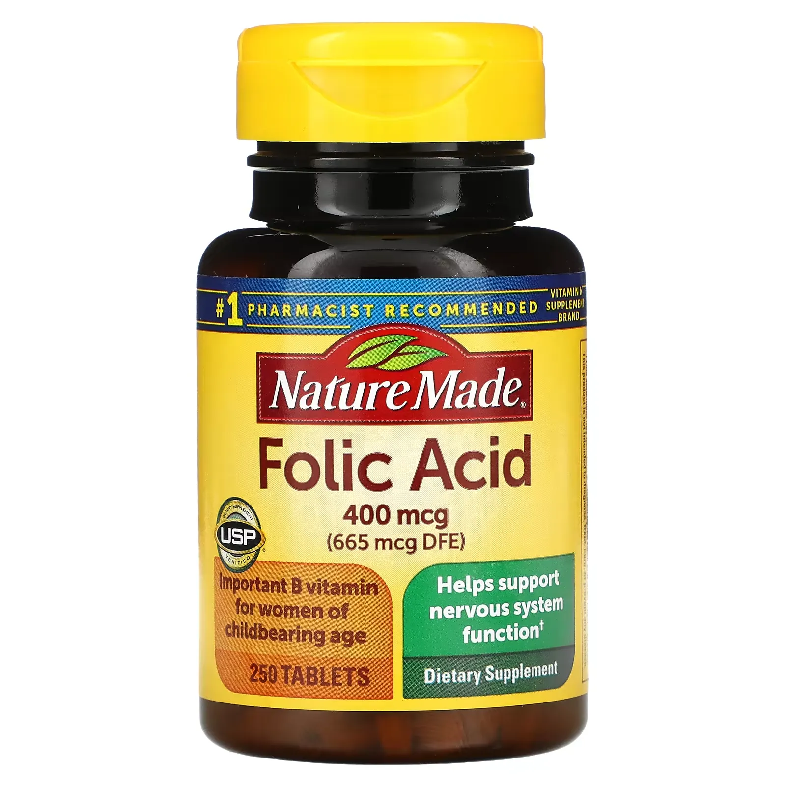 Folic Acid, 400 mcg, 250 Tablets