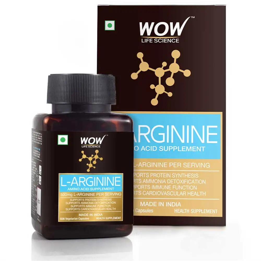 Wow Life Science L-Arginine,  60 veggie capsule(s)