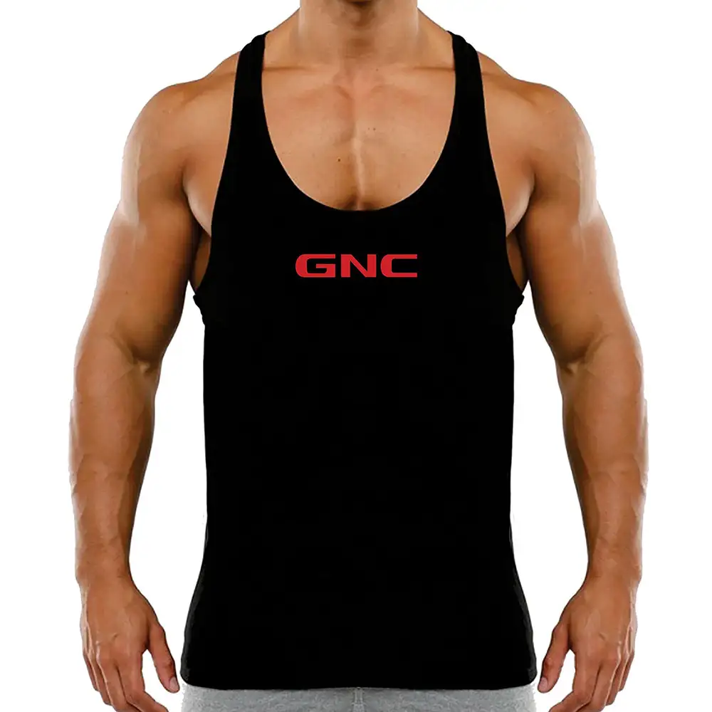 GNC Plain Stringer for Men,  Black  L