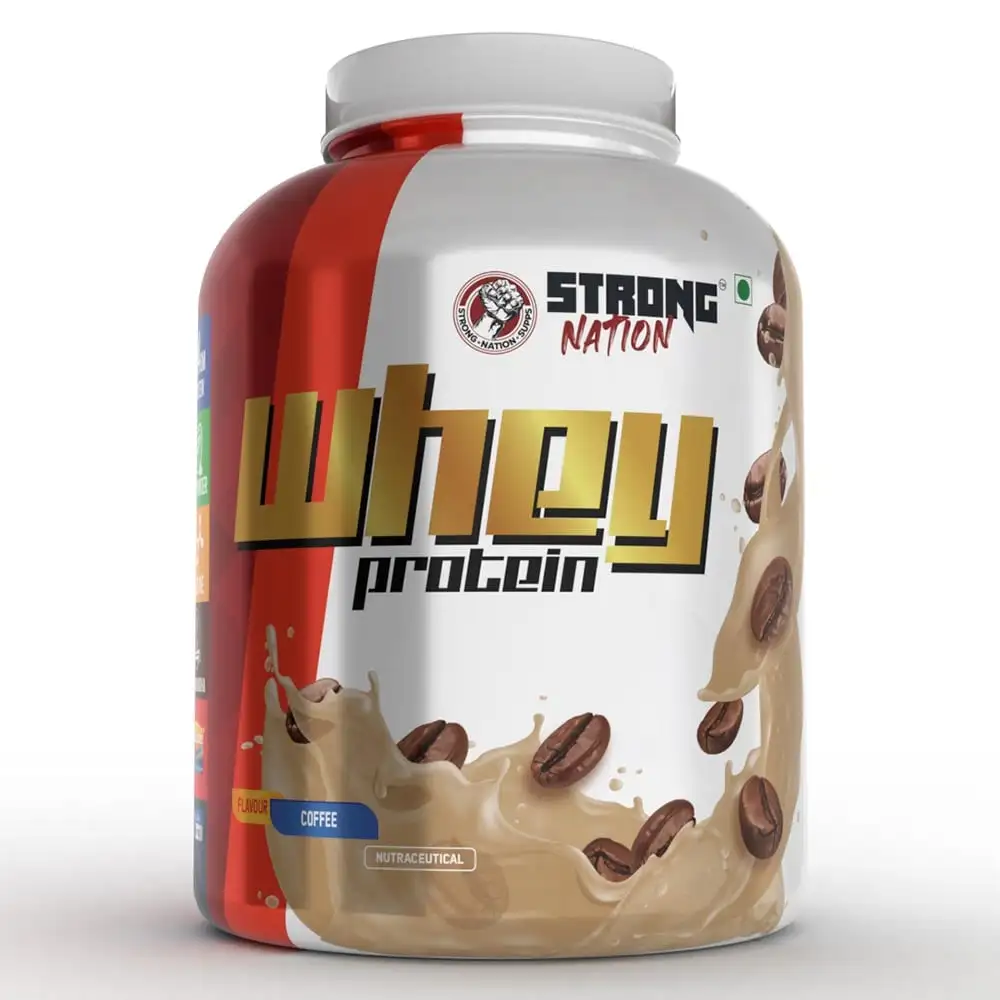 Strong Nation Supps Whey Protein,  4.4 lb  Coffee