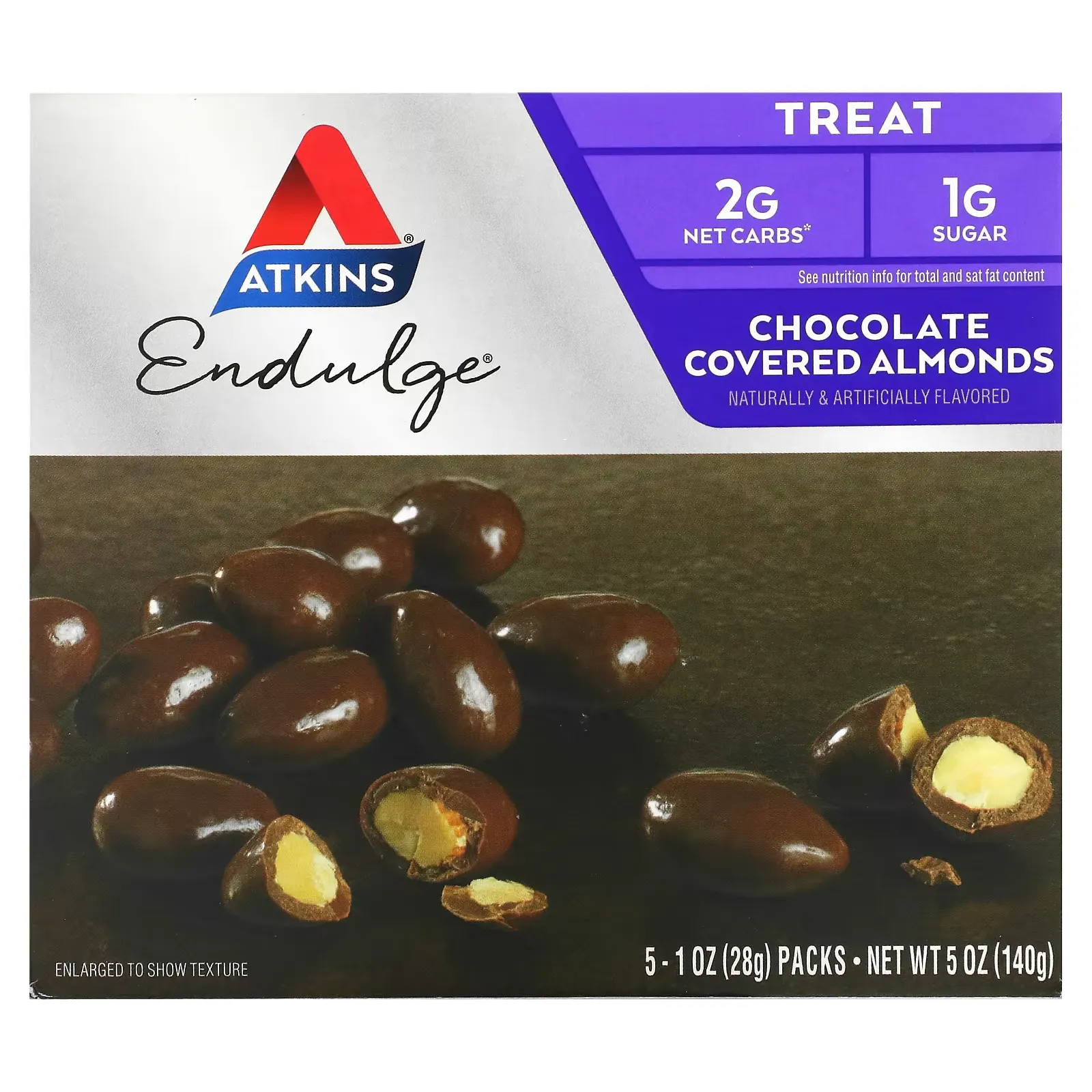 Endulge, Chocolate Covered Almonds, 5 Packs, 1 oz (28 g) Each