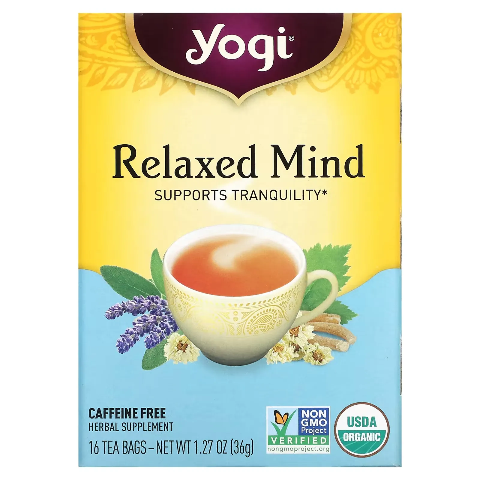 Relaxed Mind, Caffeine Free, 16 Tea Bags, 1.27 oz (36 g)