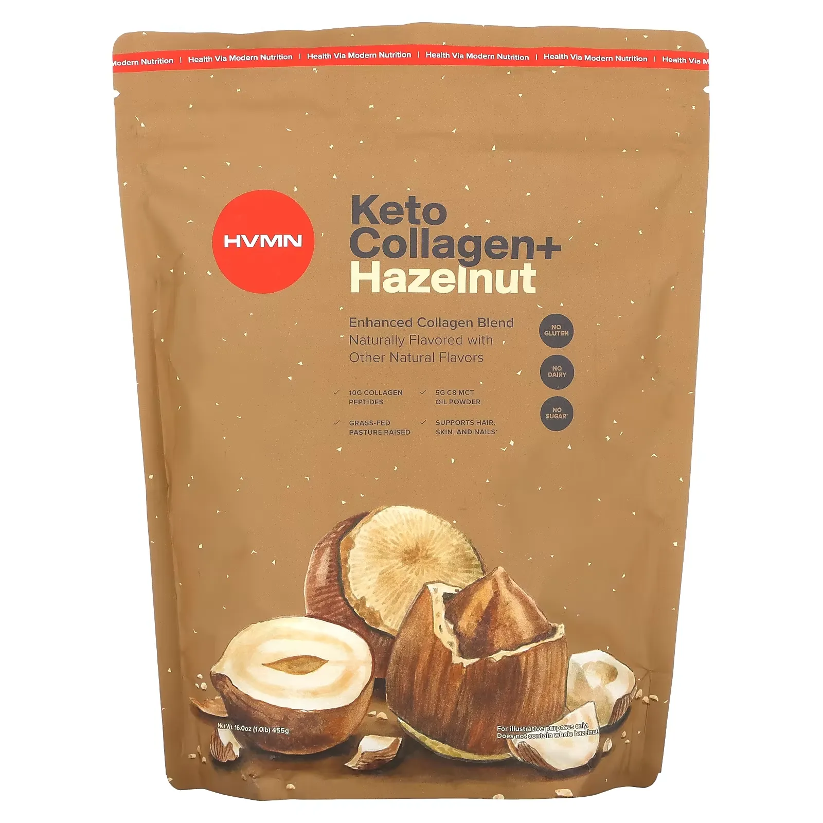 Keto Collagen+, Hazelnut, 16 oz (455 g)