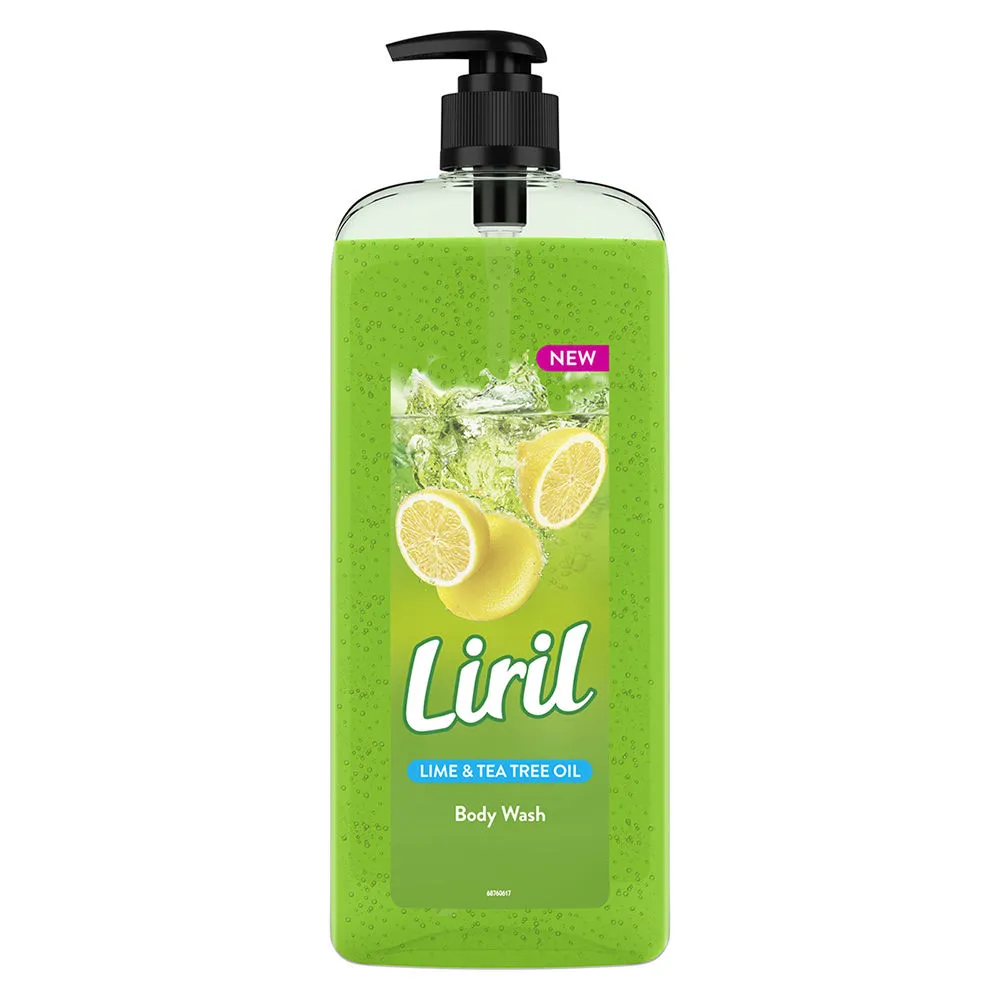 Liril Body Wash, Super Saver XL Pump with Lemon & Tea Tree Oil & Paraben Free