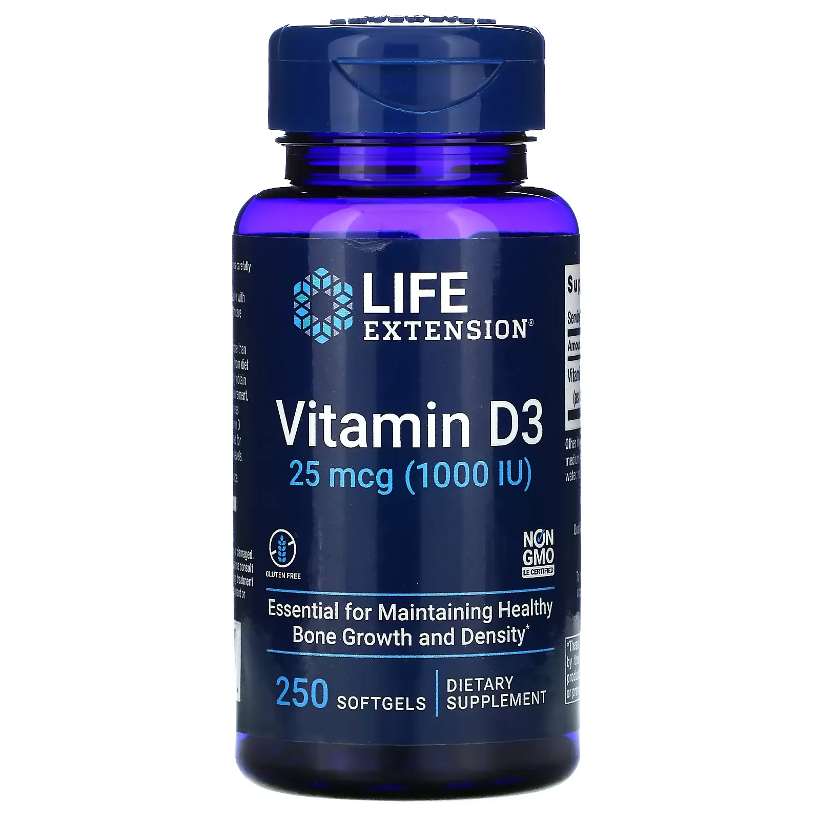 Vitamin D3, 25 mcg (1,000 IU), 250 Softgels