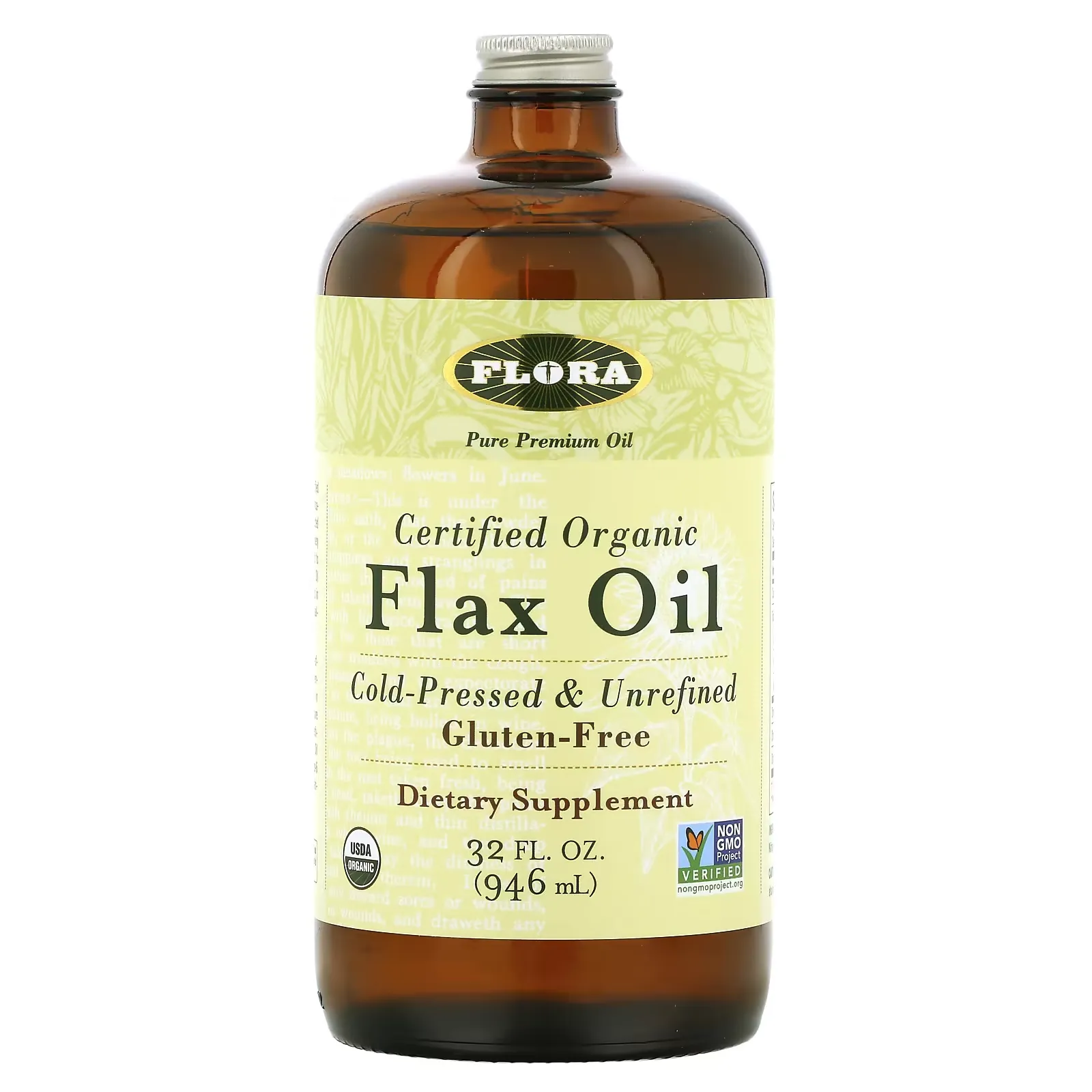 Certified Organic Flax Oil, 32 fl oz (946 ml)