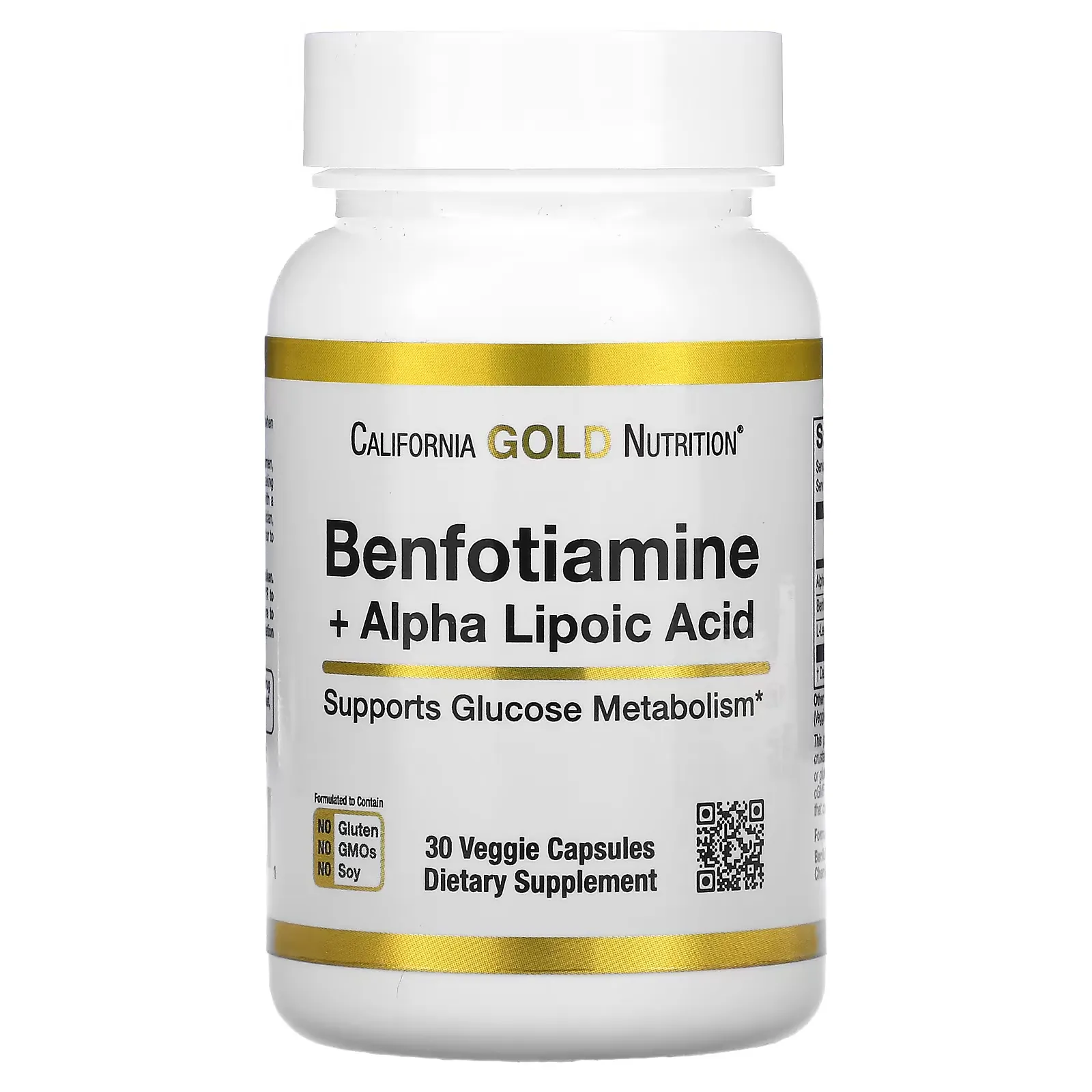 Benfotiamine + Alpha Lipoic Acid, 30 Veggie Capsules