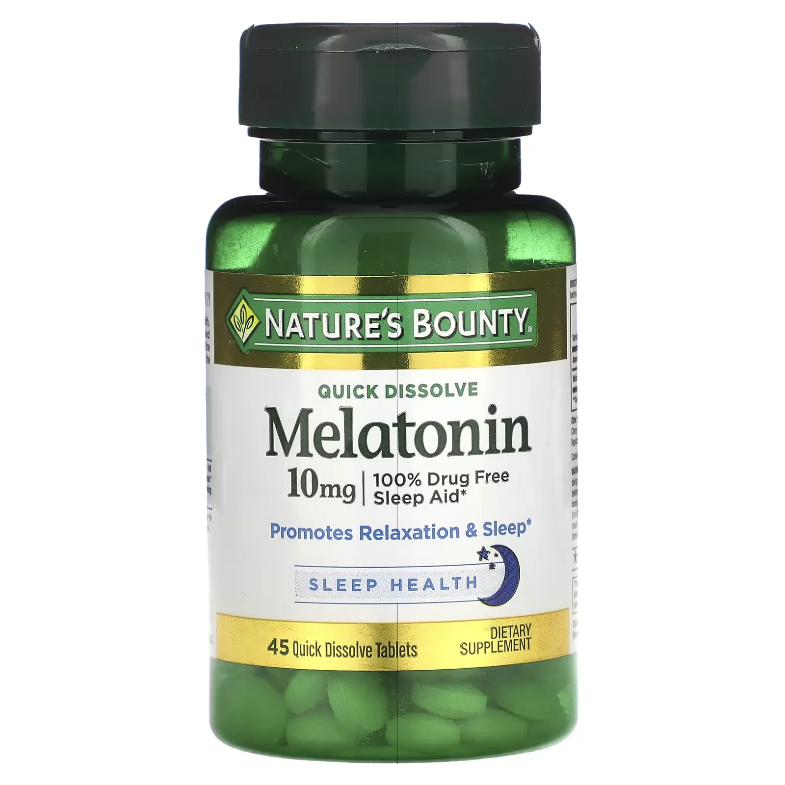 Melatonin, Natural Cherry, 10 mg, 45 Quick Dissolve Tablets