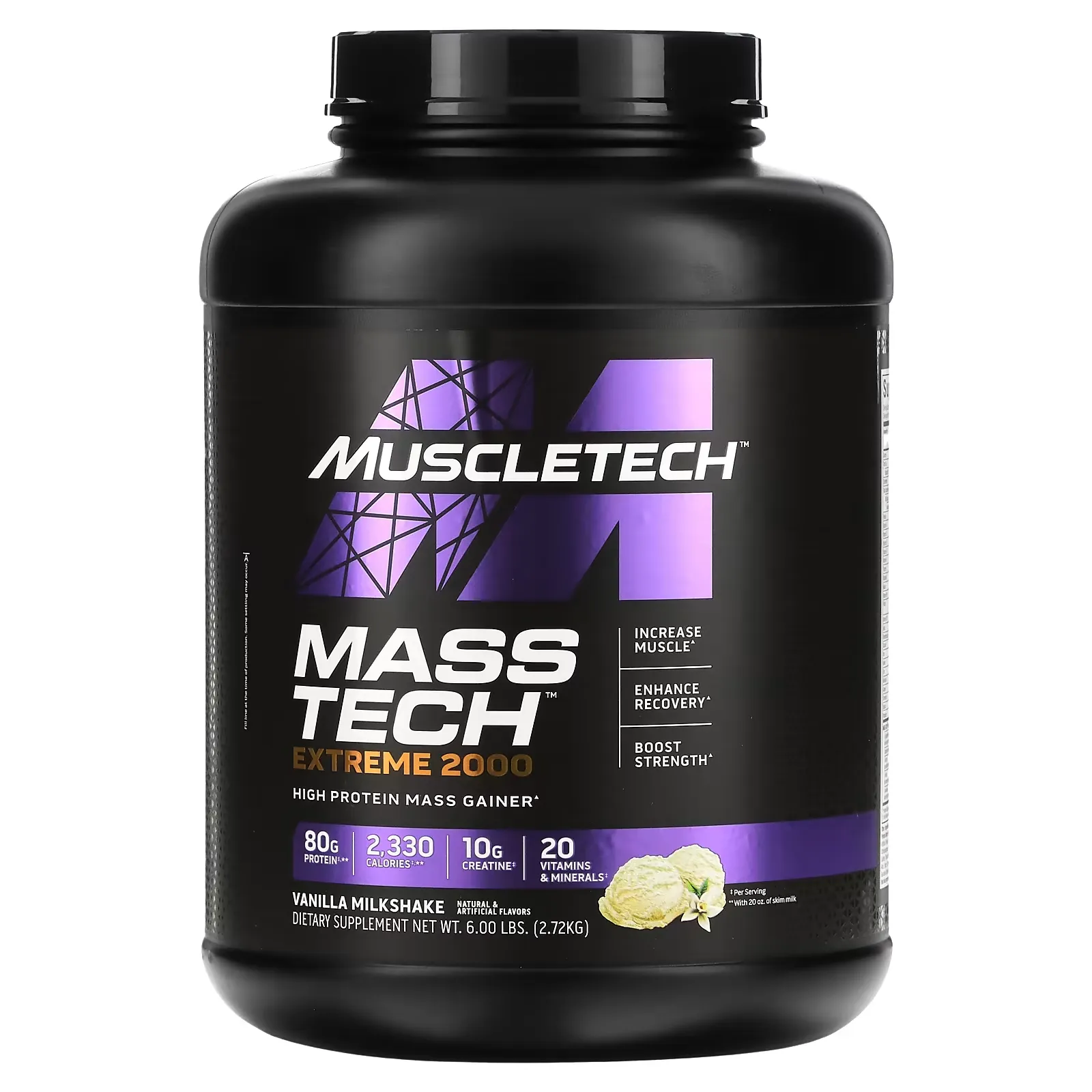 Mass Tech Extreme 2000, Vanilla Milkshake, 6 lbs (2.72 kg)